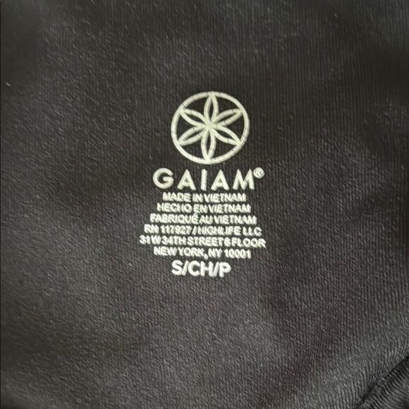 Gaiam Black Mesh Panel High-Rise Active Leggings Small Yoga Workout‎ Stretch - Picture 2 of 7